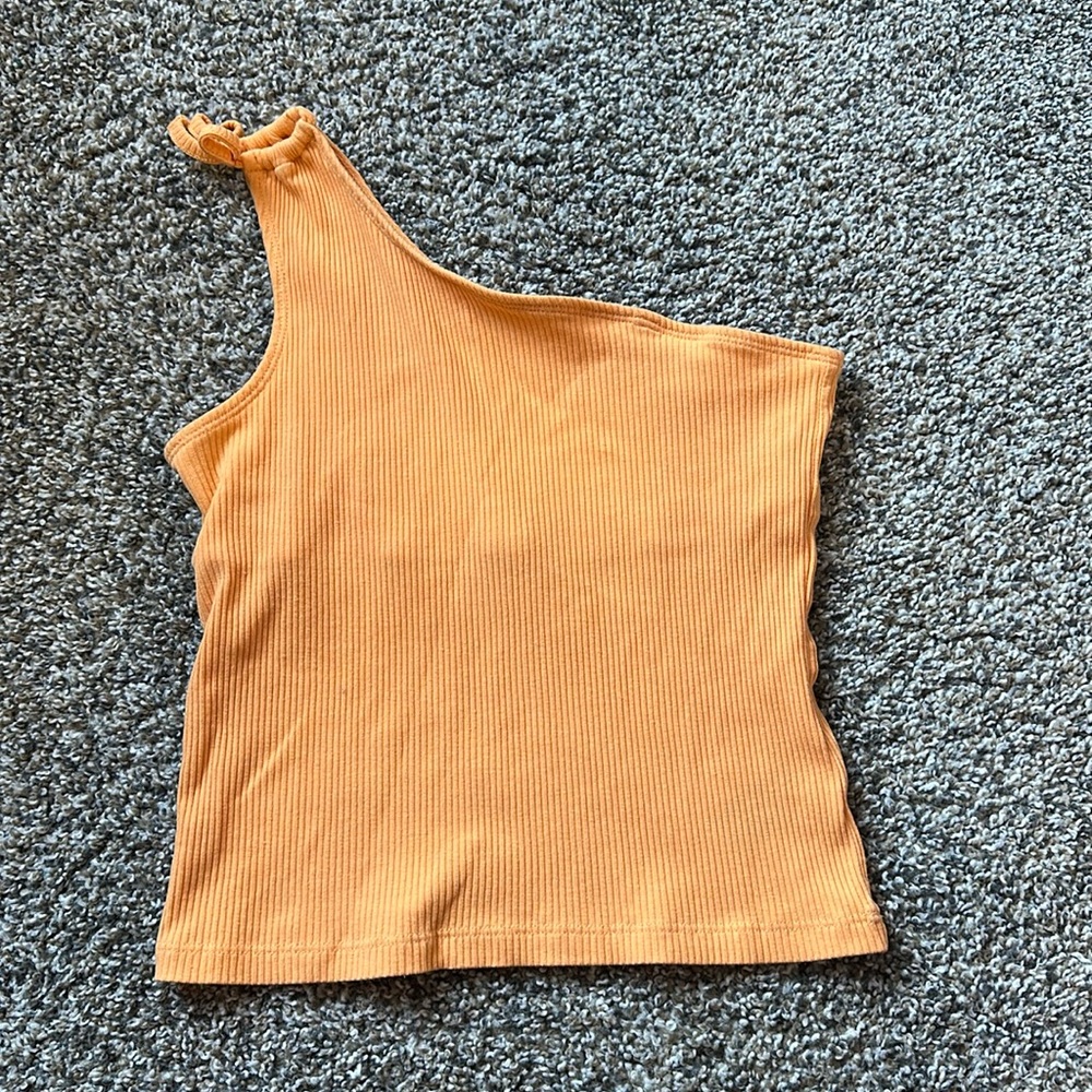 orange one shoulder top